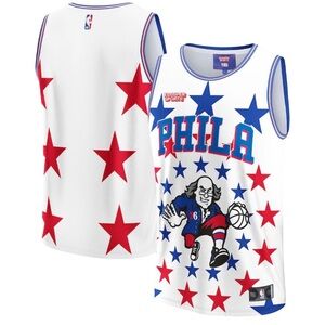 Philadelphia 76ers NBA KidSuper Studios Fanatics Hometown Jersey White NEW XL